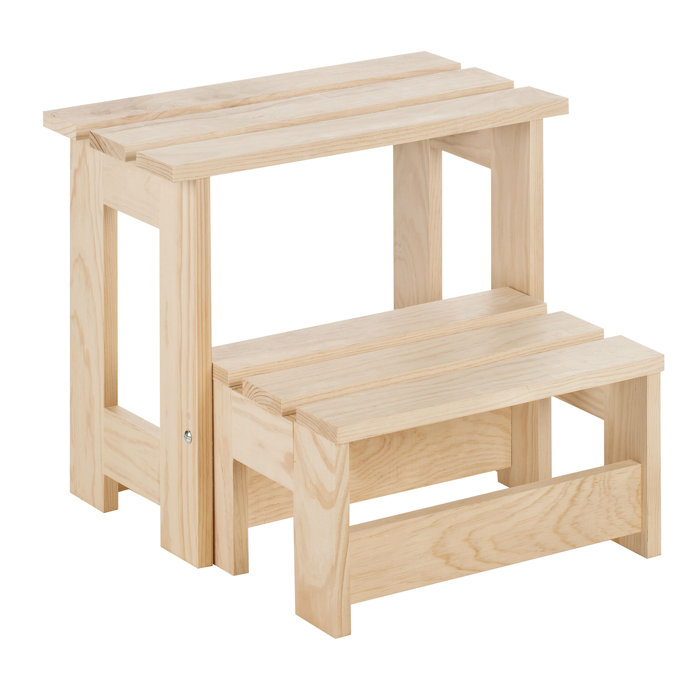 Natur Pur 2-stufiger Tritthocker Baret aus Holz | Wayfair.de